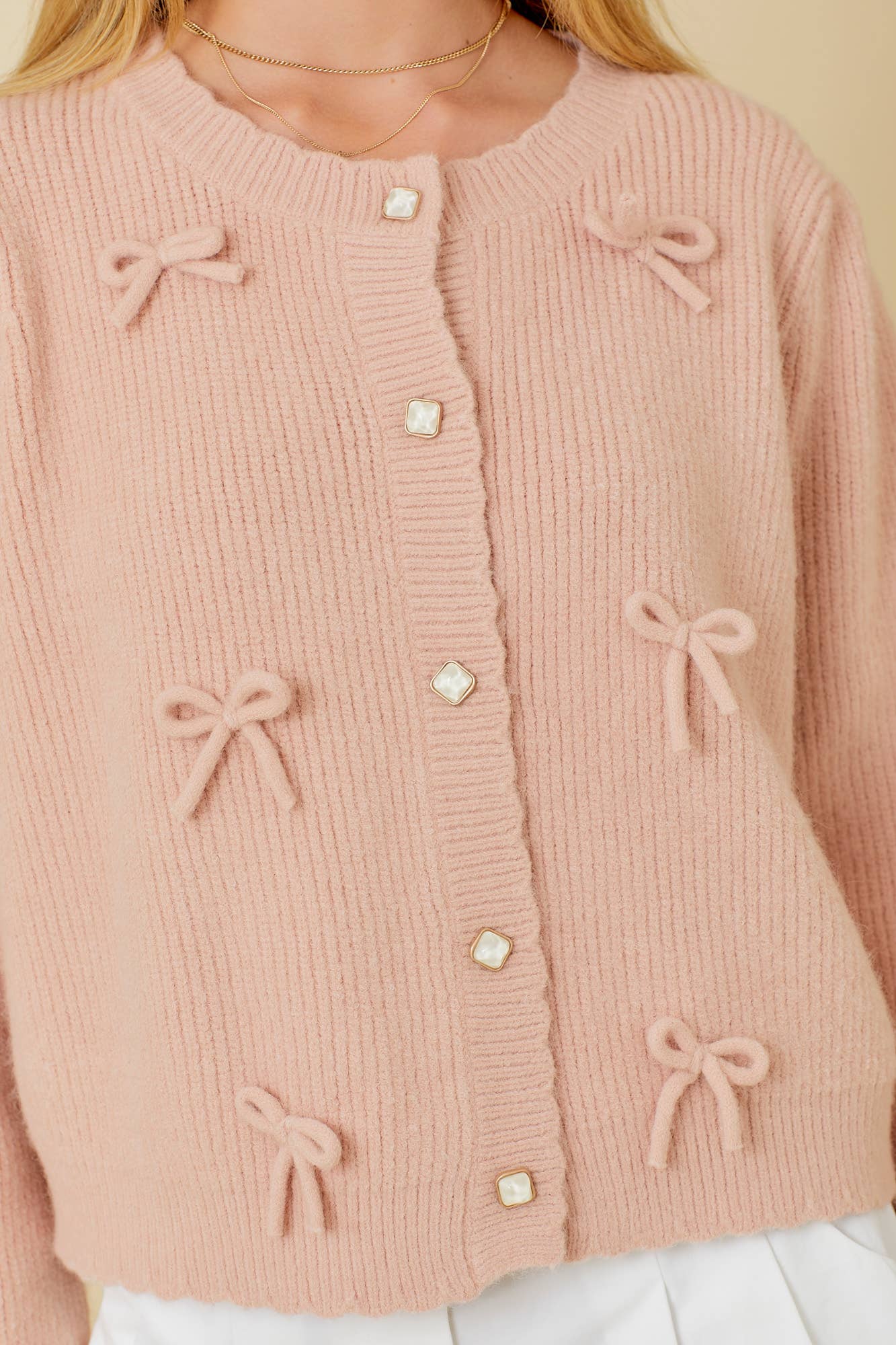 Sandy Beaches Bow Cardigan
