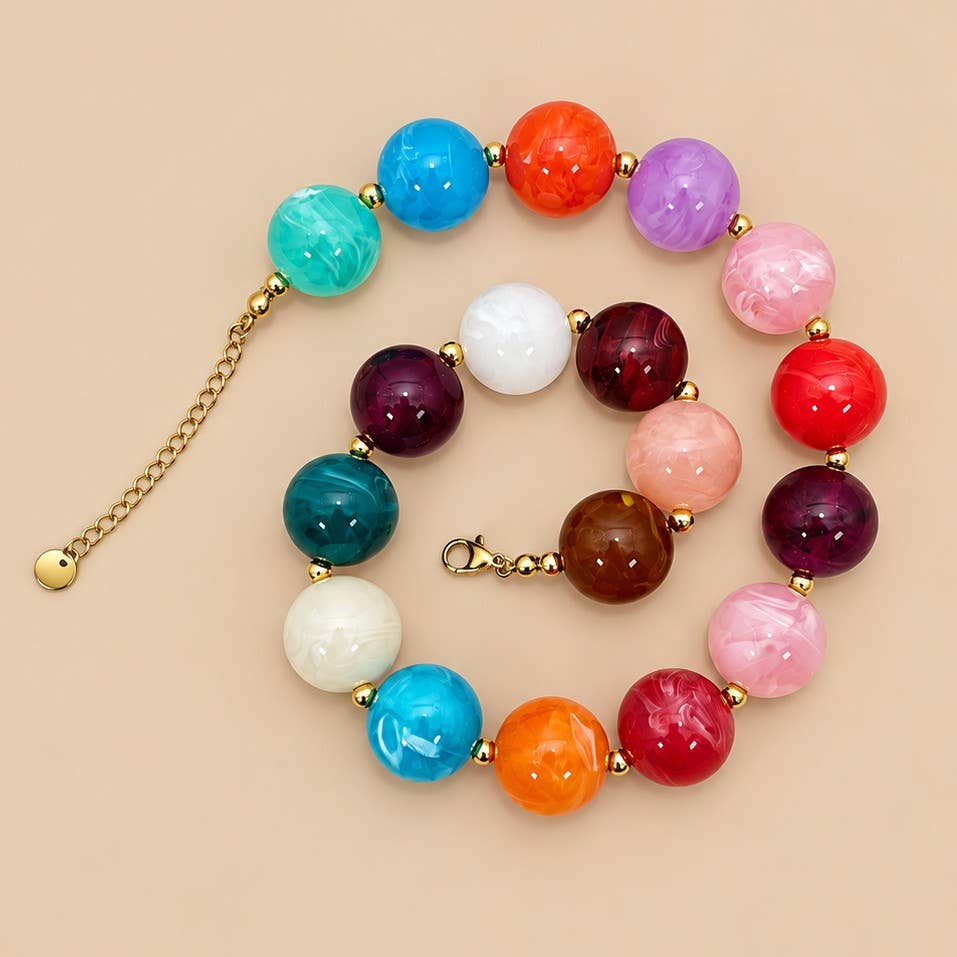 Chunky Marbled Resin Necklace