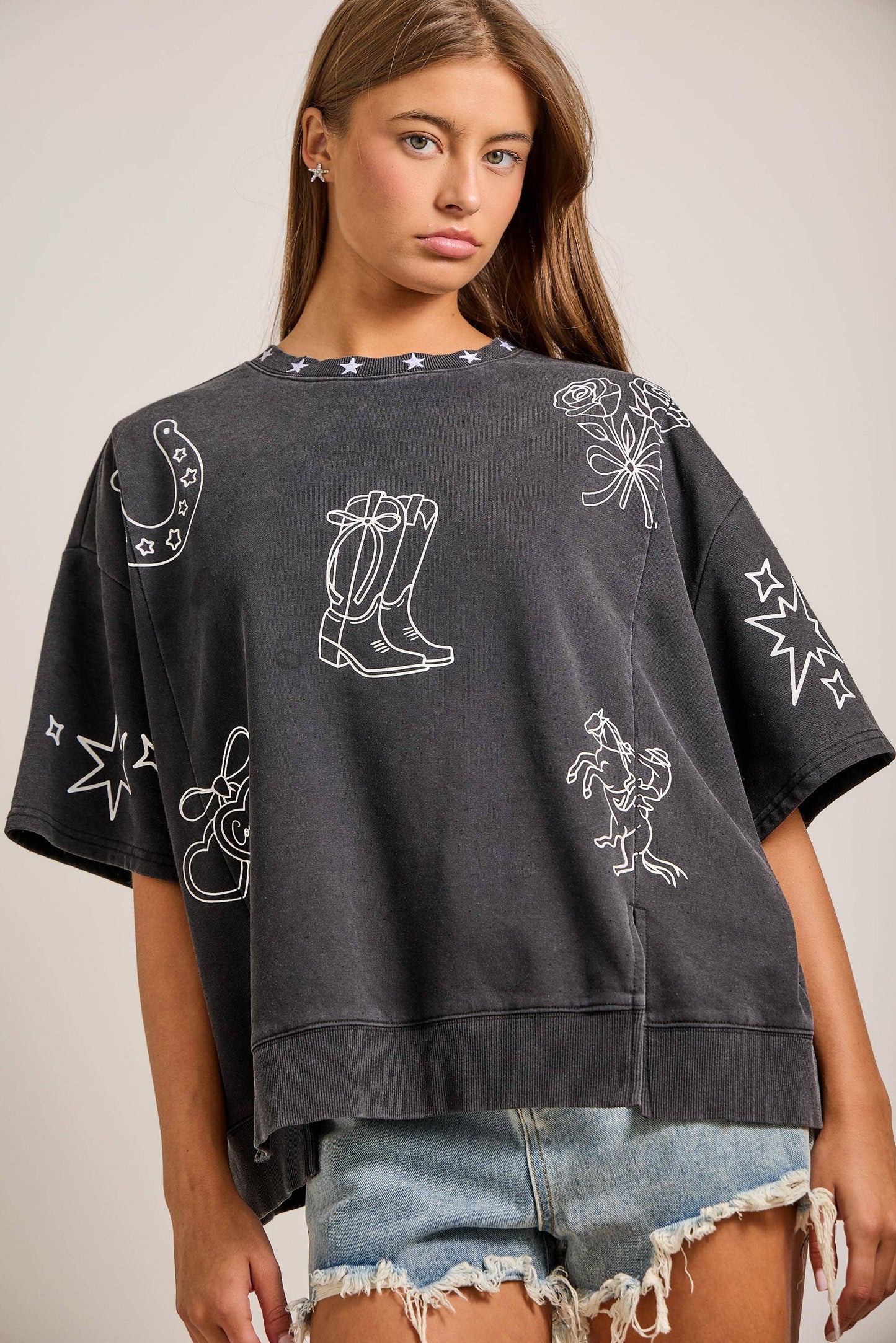 Western Edge Oversized Top