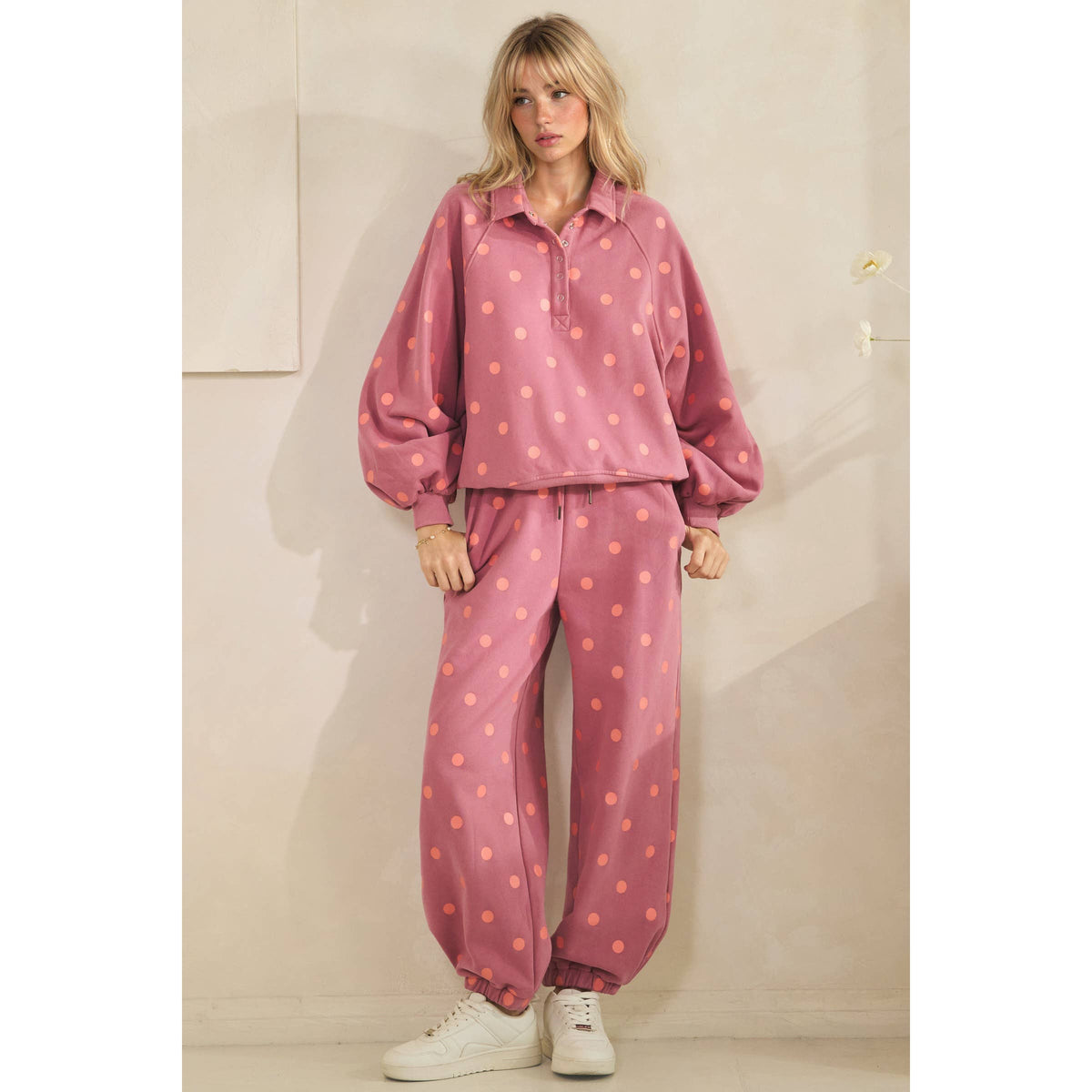 Plum Playful Dot Lounge Pants
