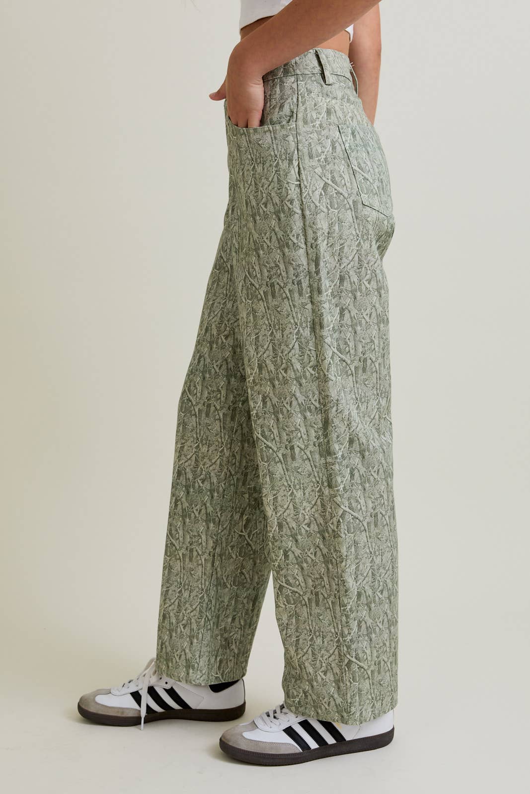 Sage Camo Wide Leg Pants