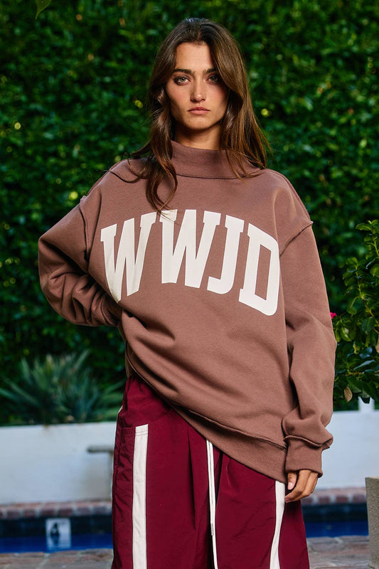 Brown WWJD Reversible Sweatshirt