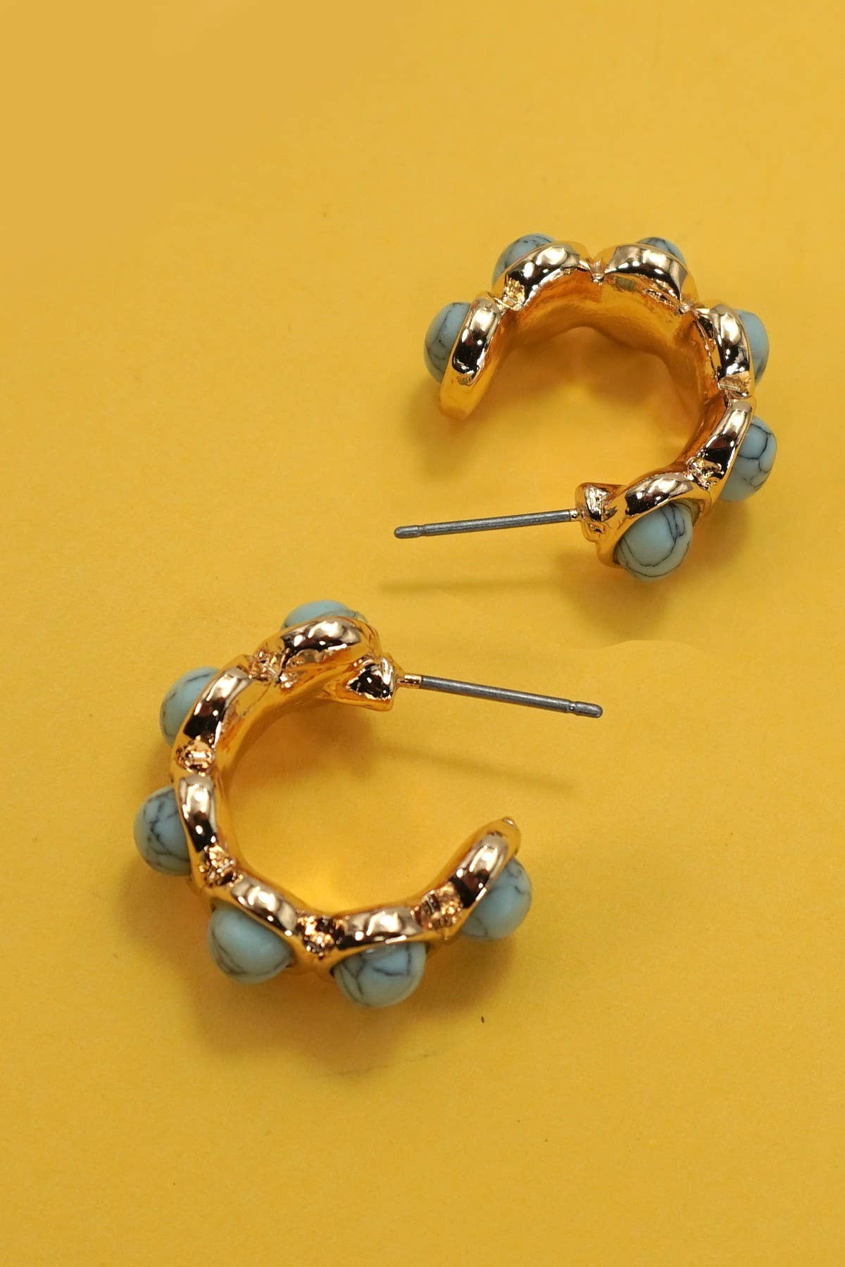 Oval Turquoise Hoop Earrings