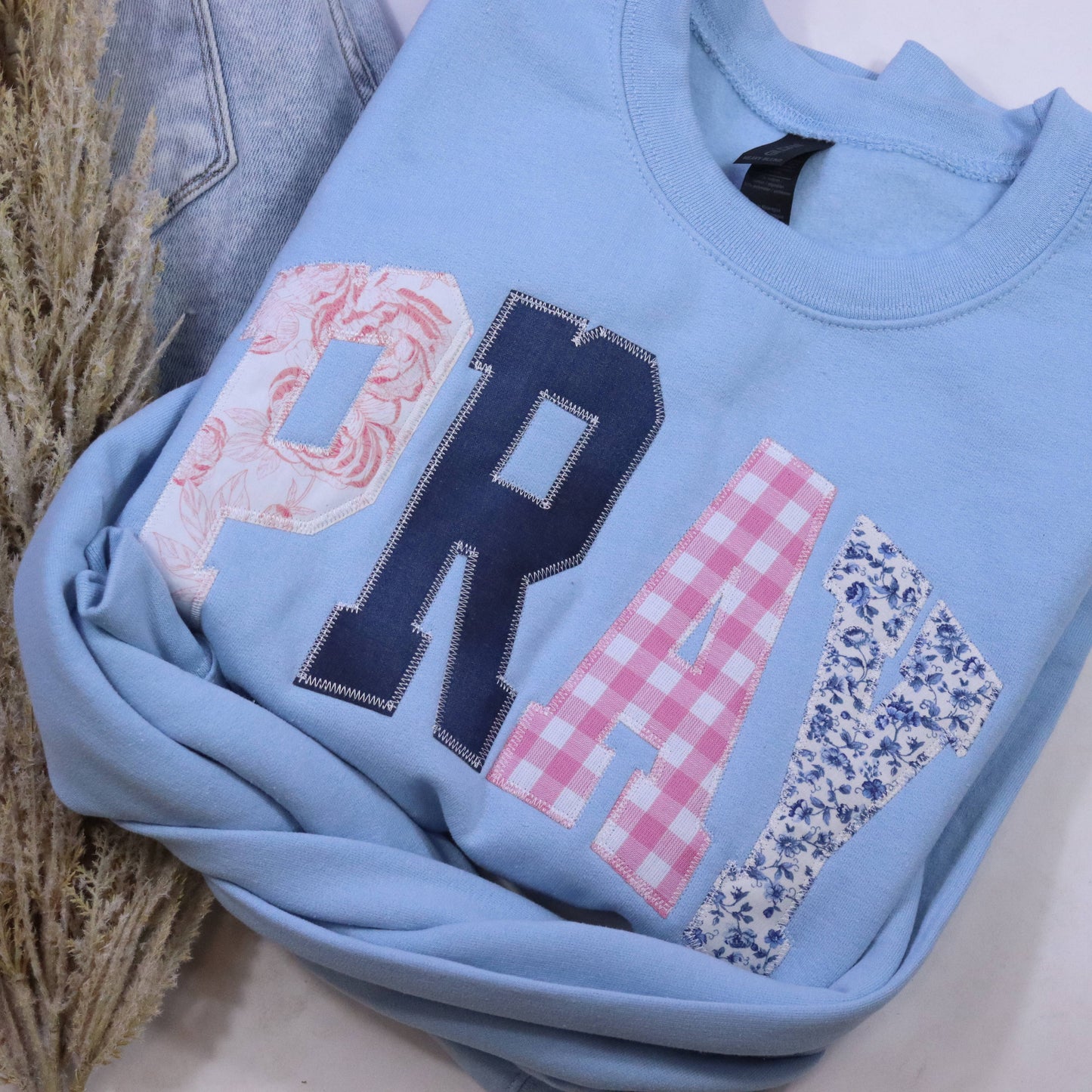 Light Blue Pray Patch Sweatshirt