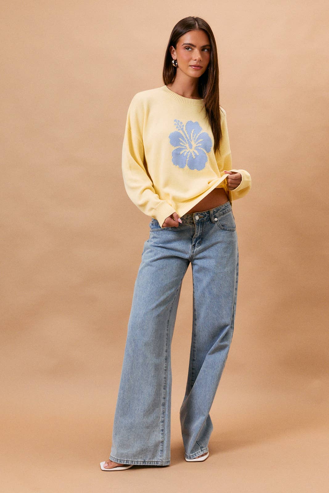 Tropical Hibiscus Crew Neck