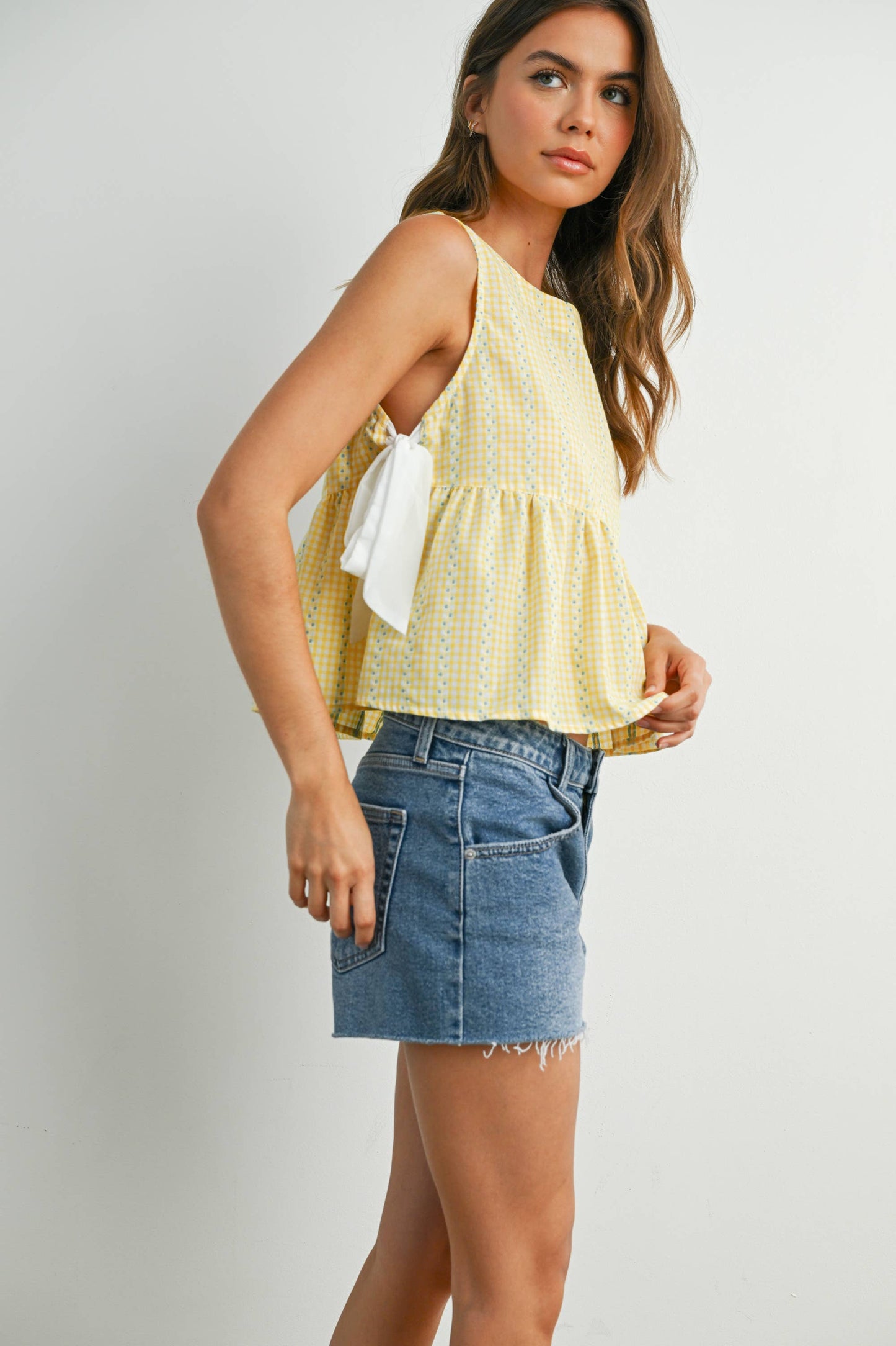 Yellow Lily Peplum Top