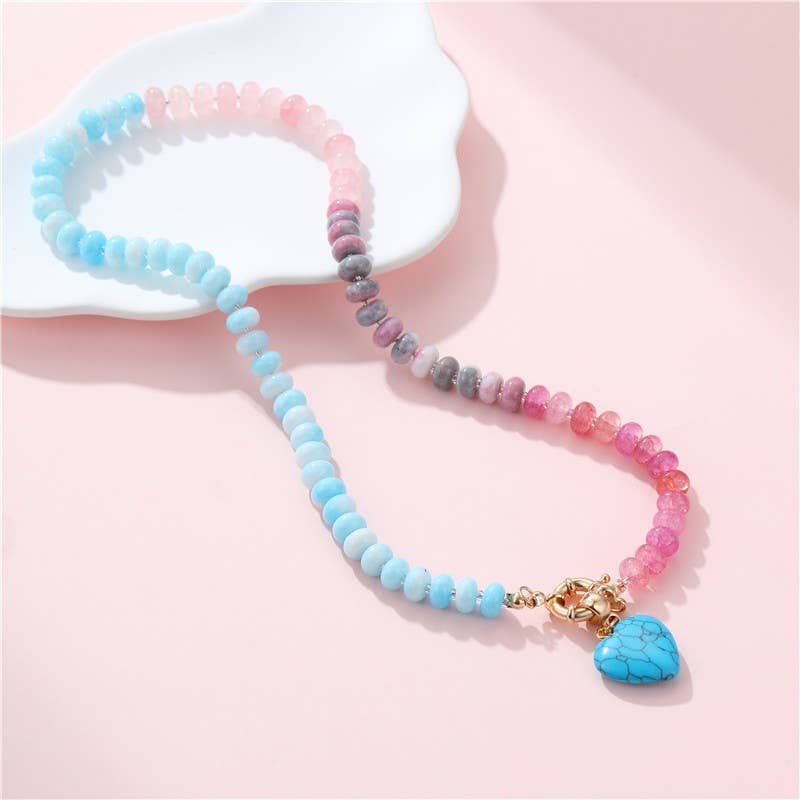 Natural Stone Heart Necklace