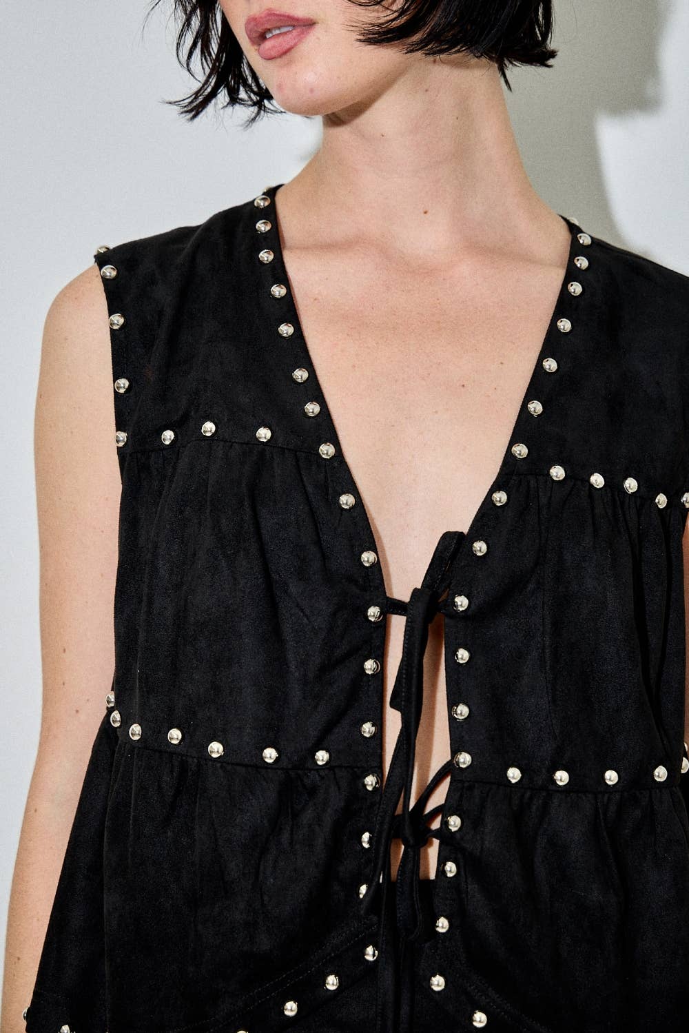 Midnight Studded Suede Vest