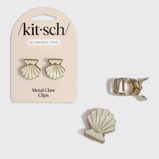 Metal Clam Shell Hair Clip 2 pc