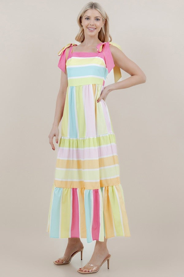 Spring Stripes Maxi Dress