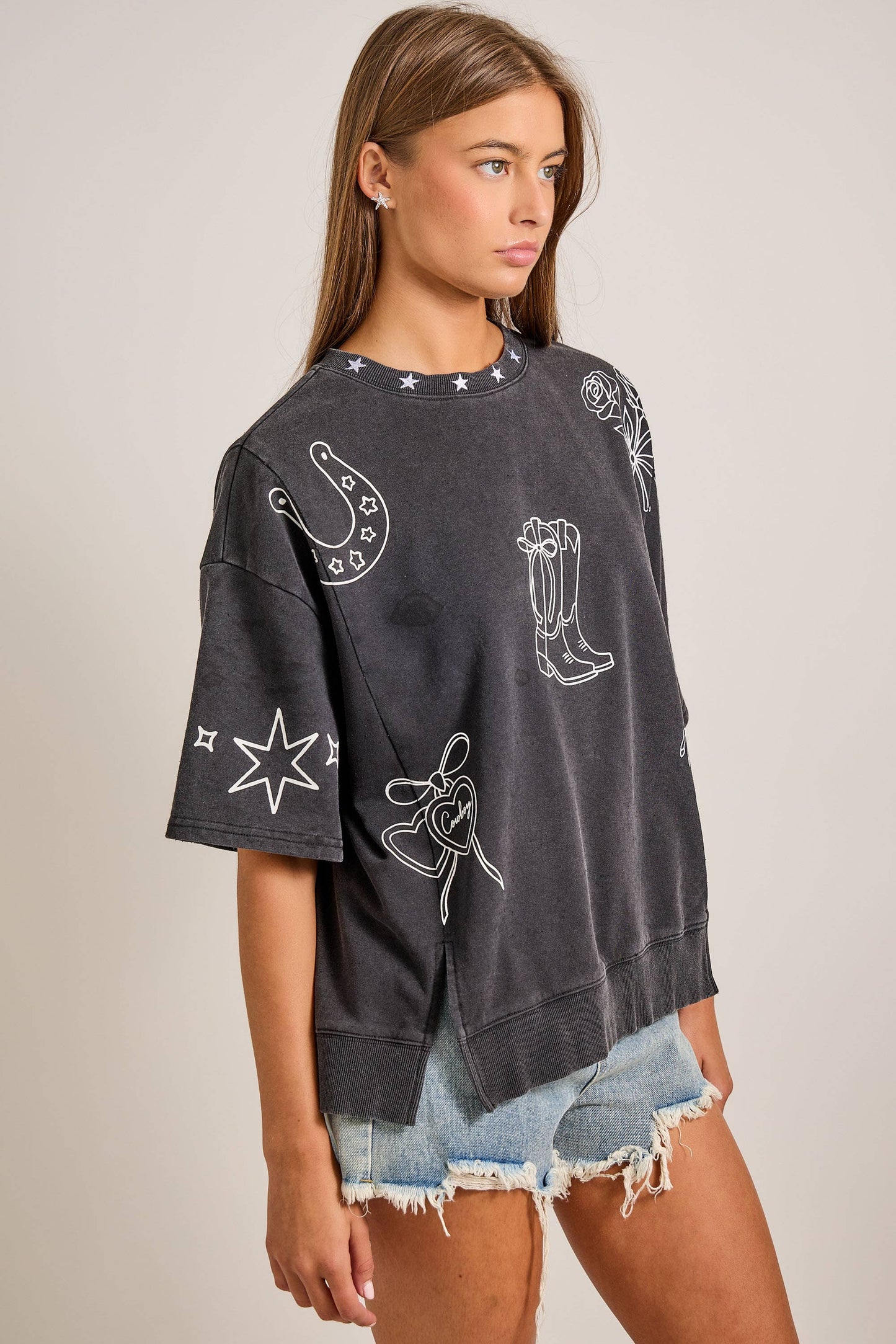 Western Edge Oversized Top