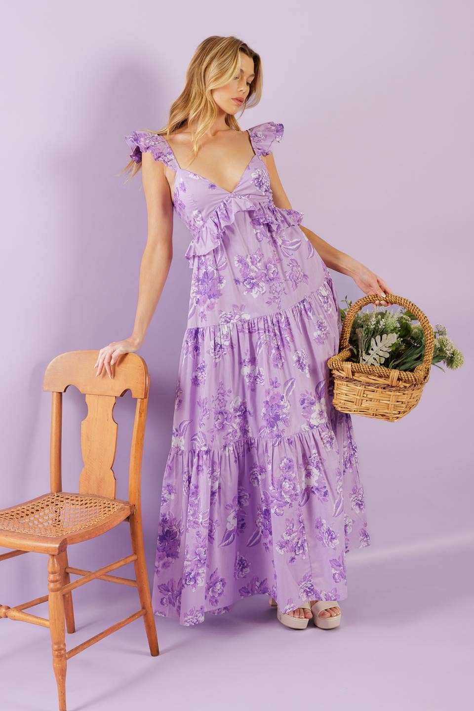 Lavender Bloom Maxi Dress