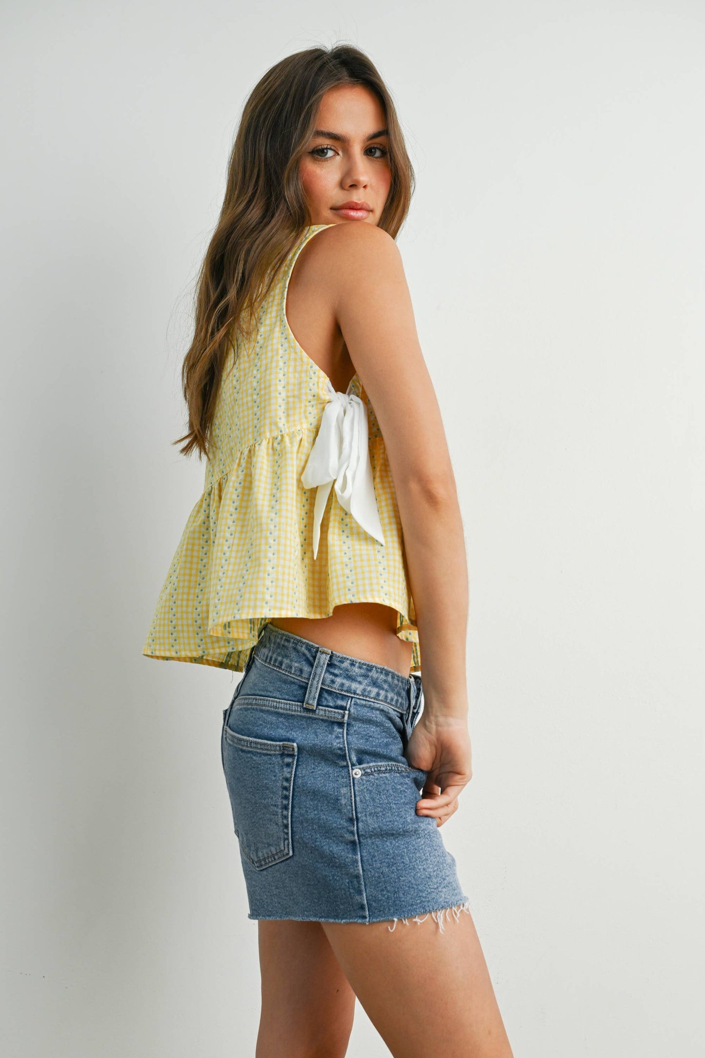 Yellow Lily Peplum Top