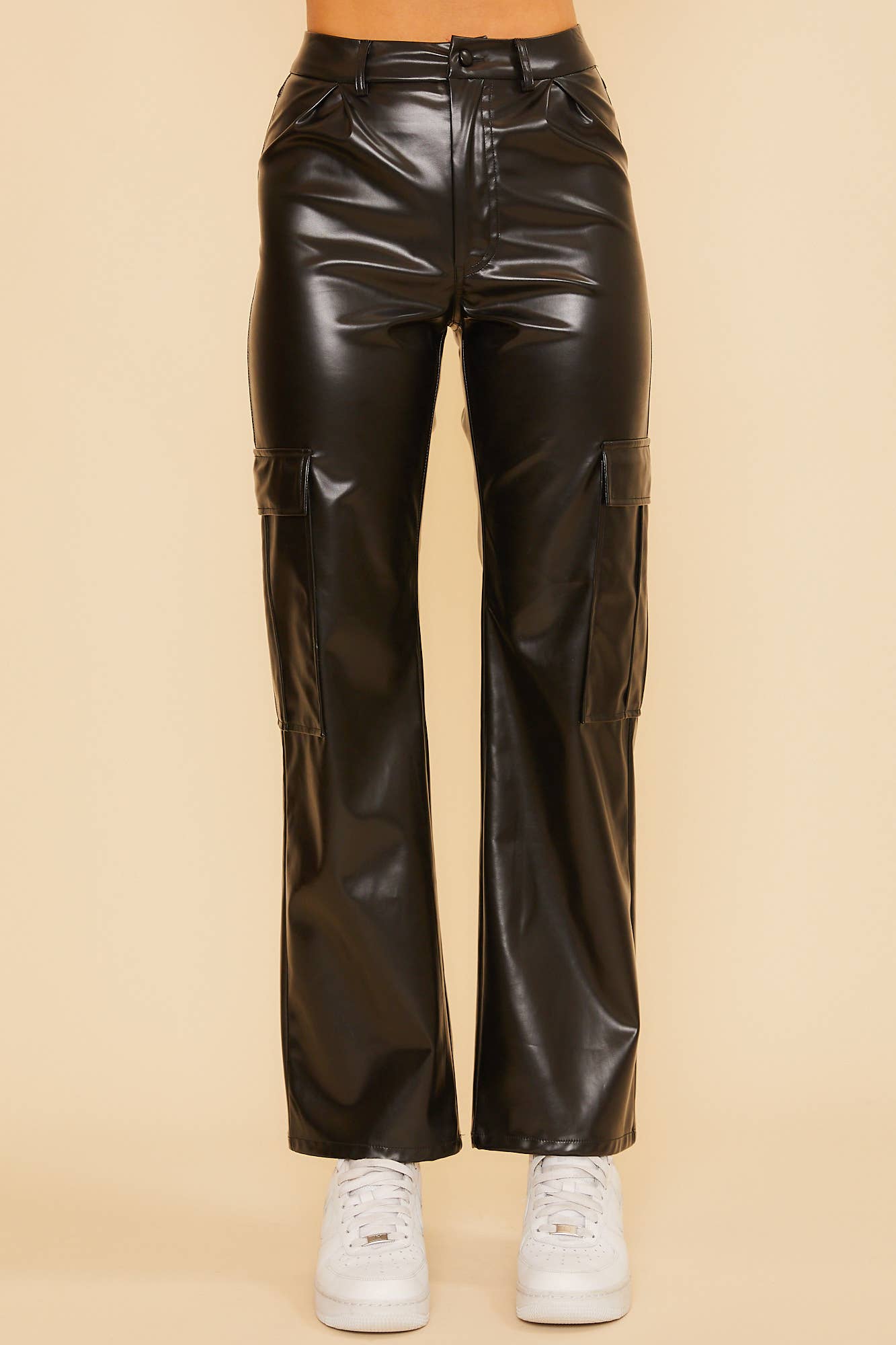 Pleather Cargo Pants