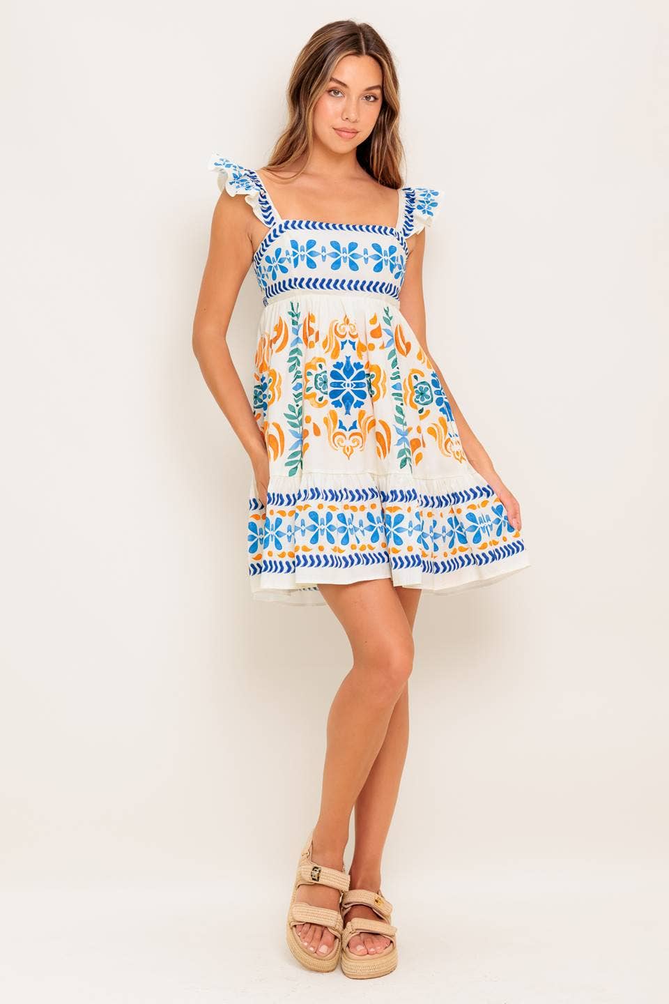 Riviera Ruffle Mini Dress