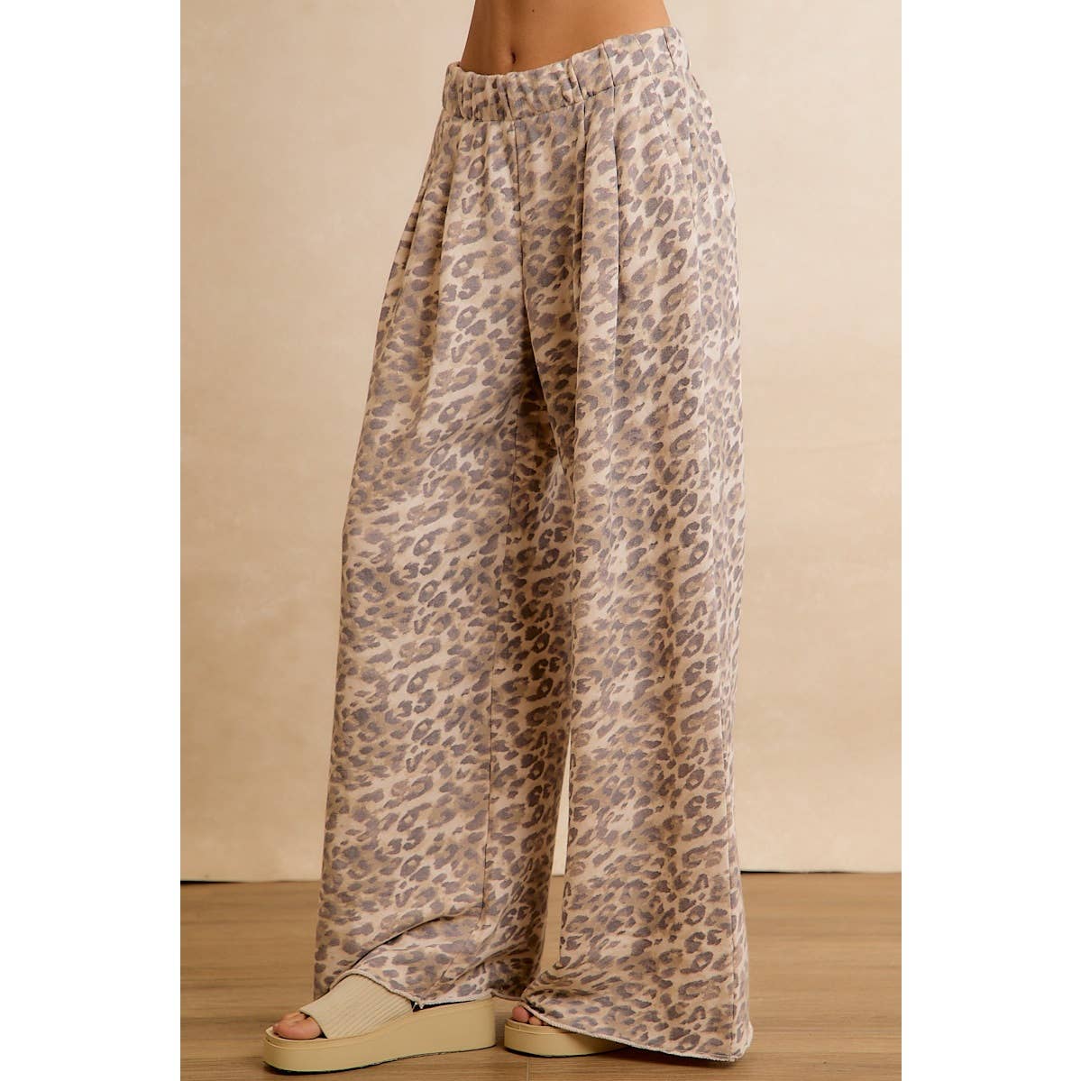 Leopard Print Wide Leg Pants