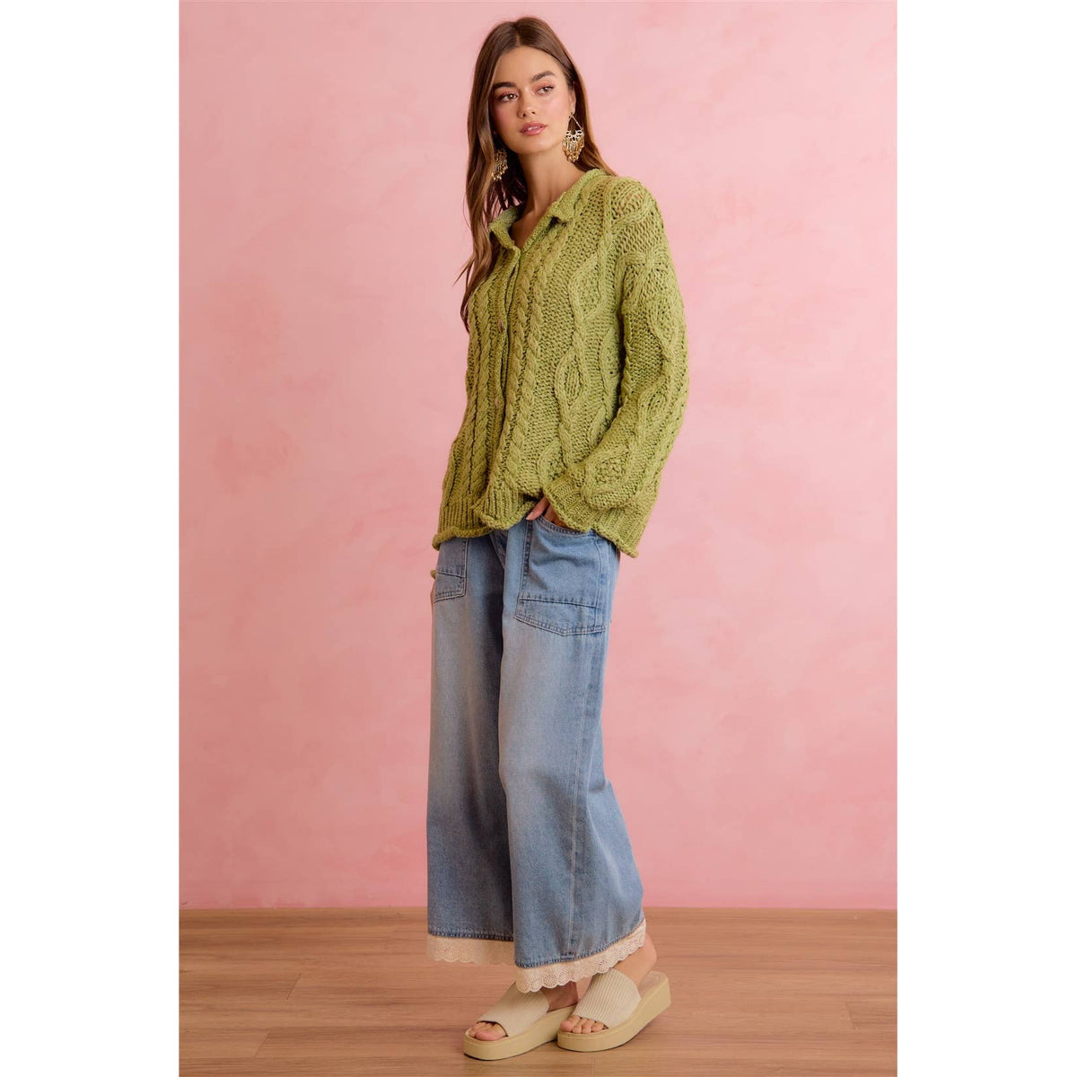 Crochet Lace Trim Jeans