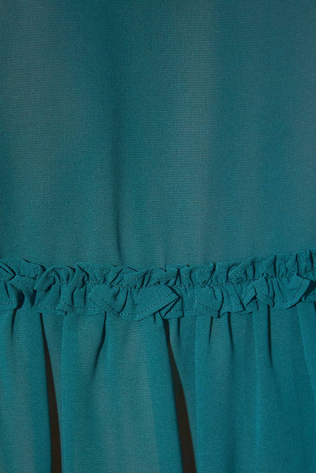 Teal Ruffle Chiffon Top