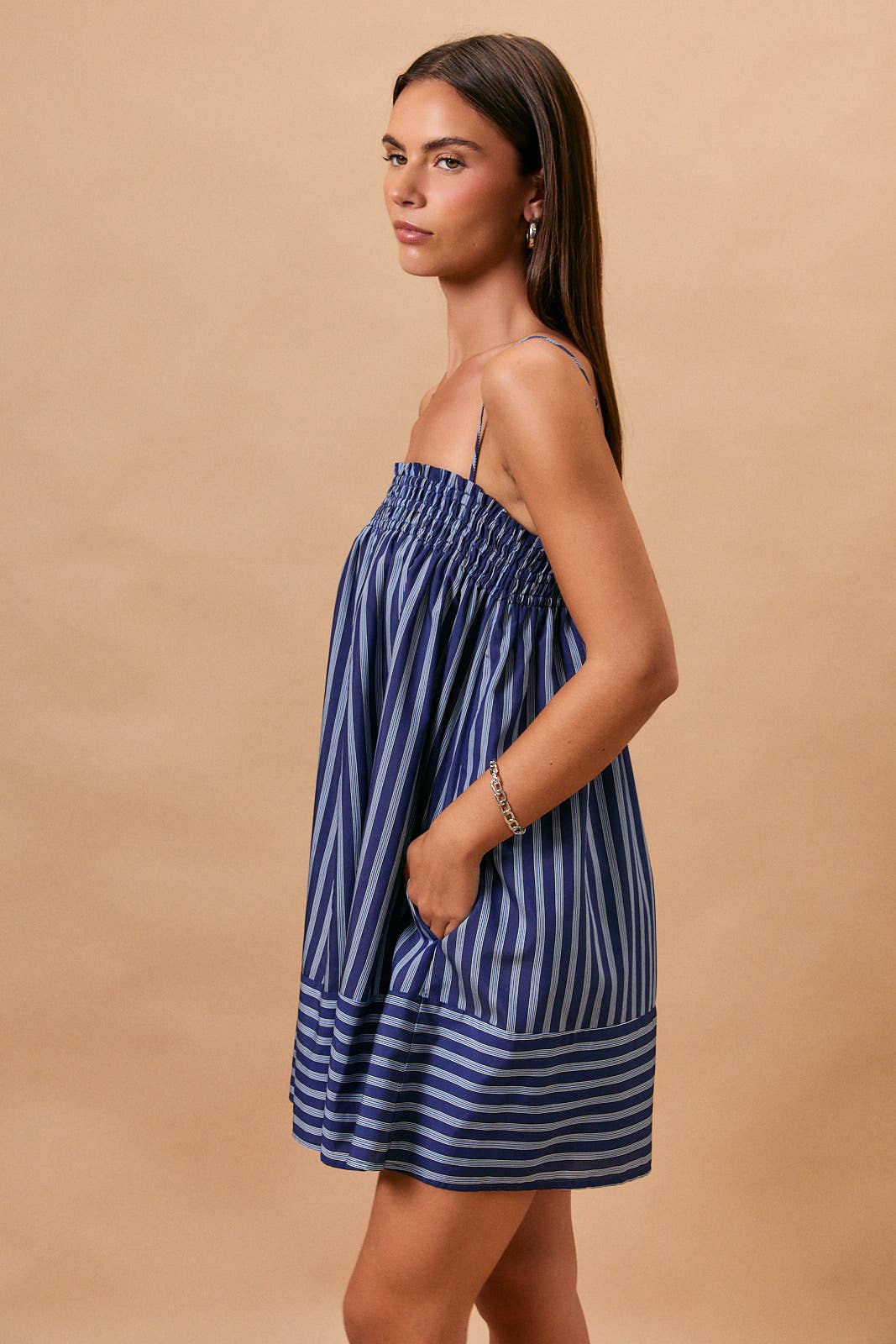Navy Stripe Mini Dress