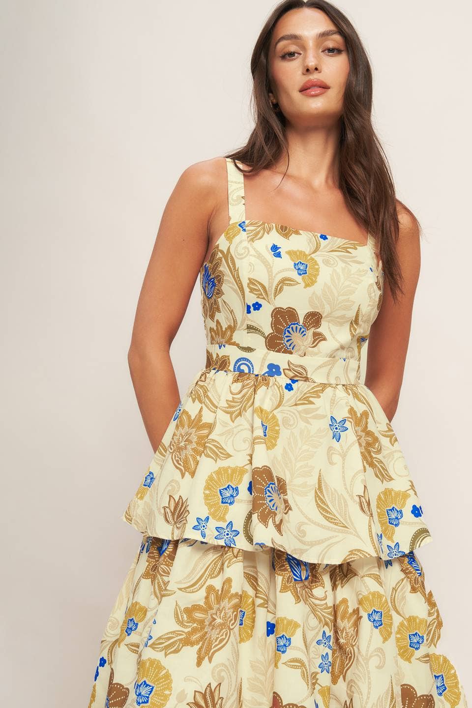 Tiered Tapestry Maxi Dress