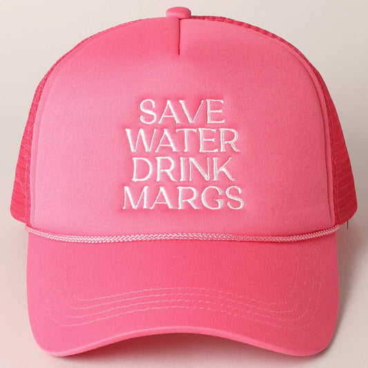 Save Water Fuchsia Trucker Hat