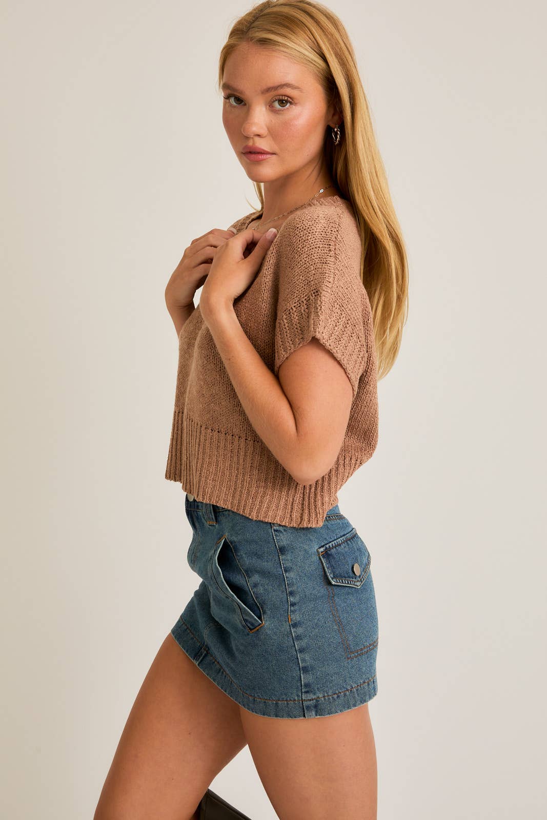 Mocha V-Neck Top