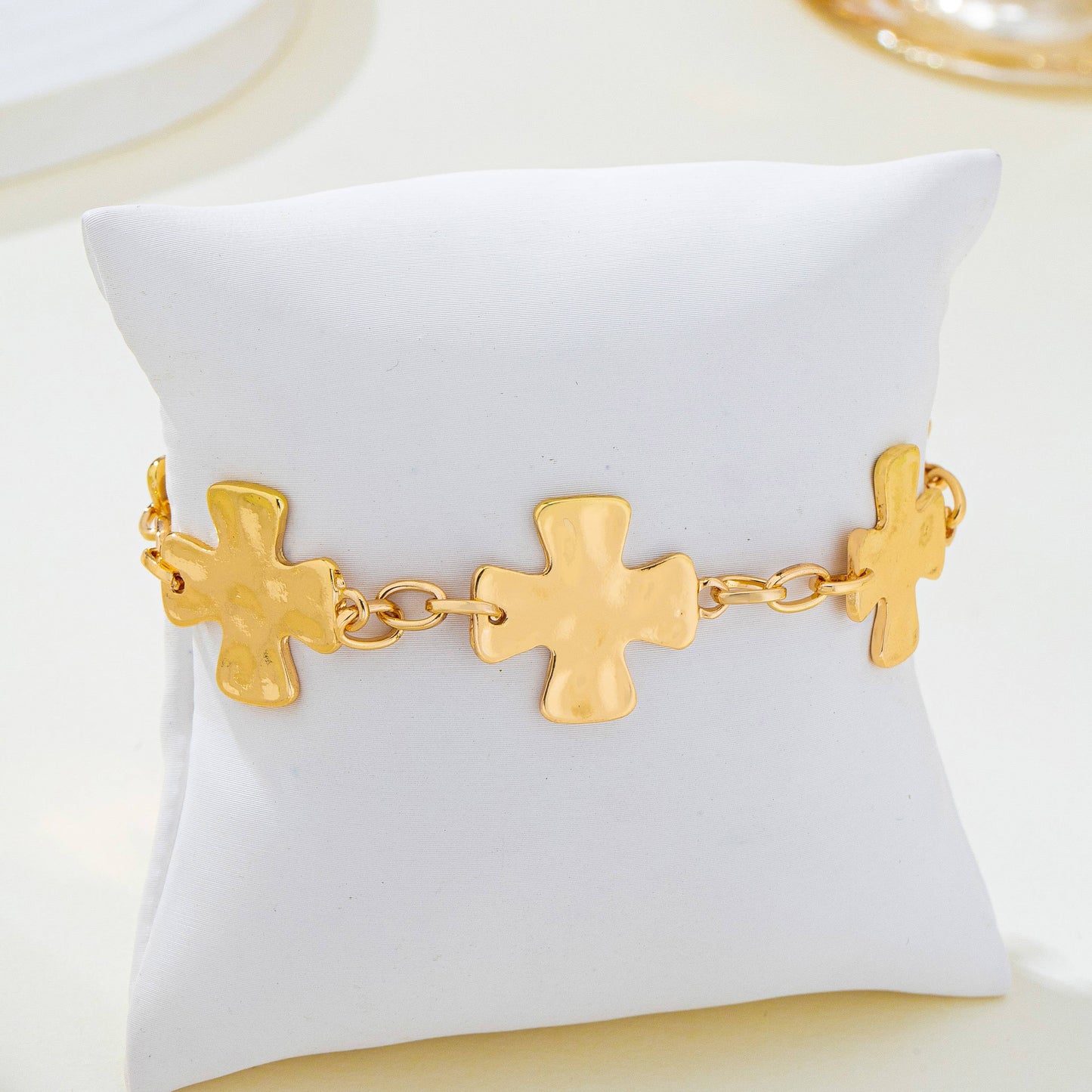 Textured Cross Link Bracelet