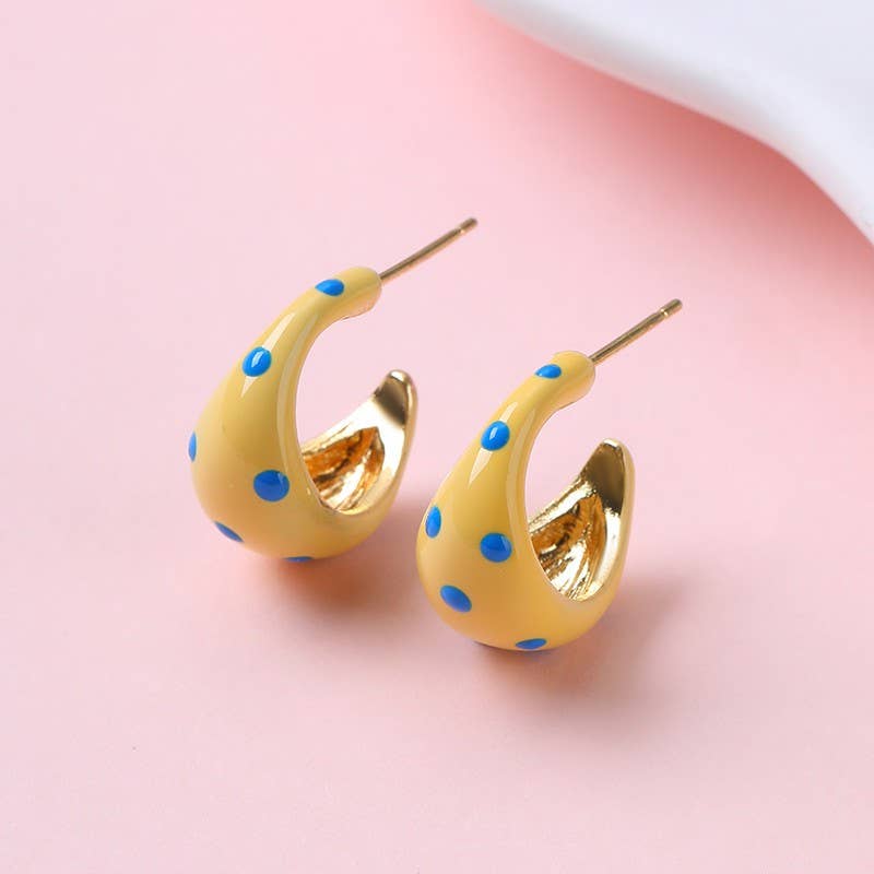 Yellow Polka Dot Earrings