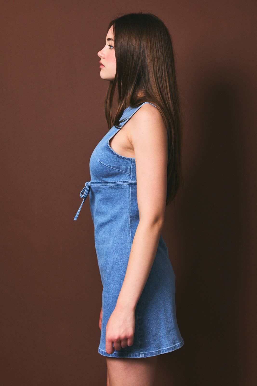 Bow Tie Denim Mini Dress