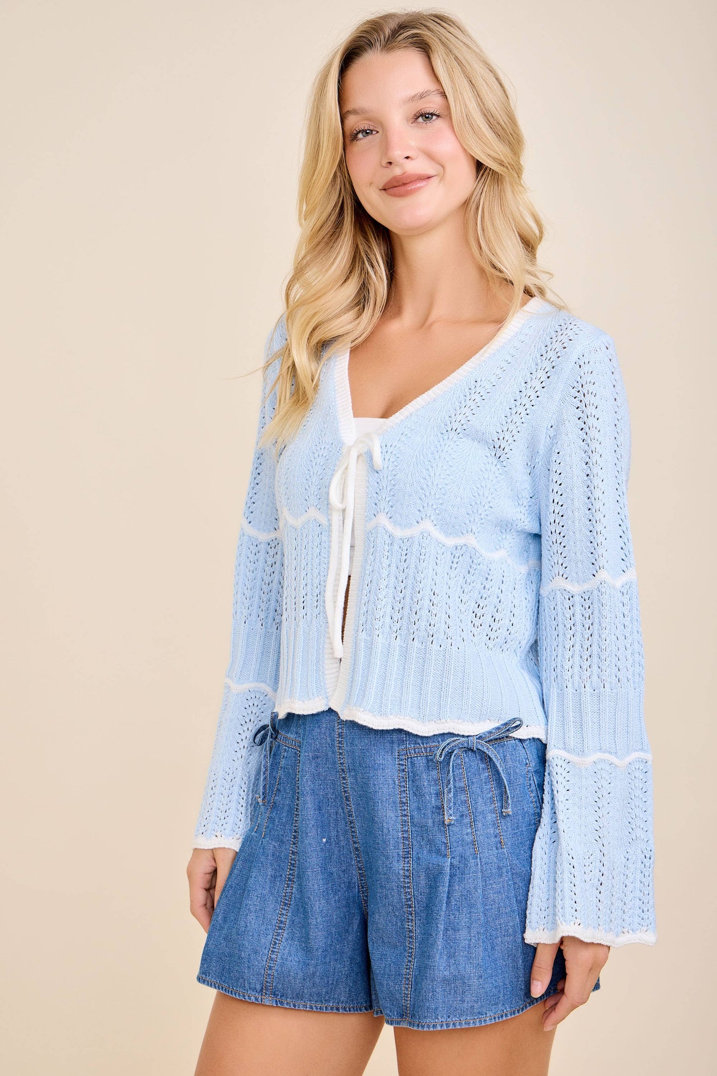 Sky Blue Knit Cardigan