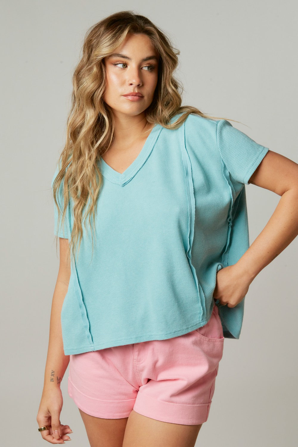 Thermal Boxy Blue Top