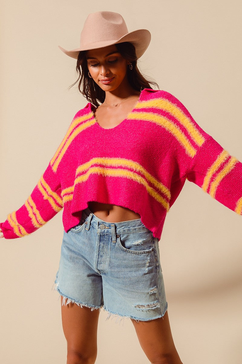 Sunshine Stripes Sweater Top