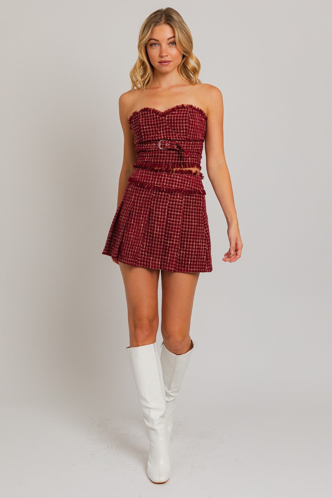 Holly Berry Tweed Skirt