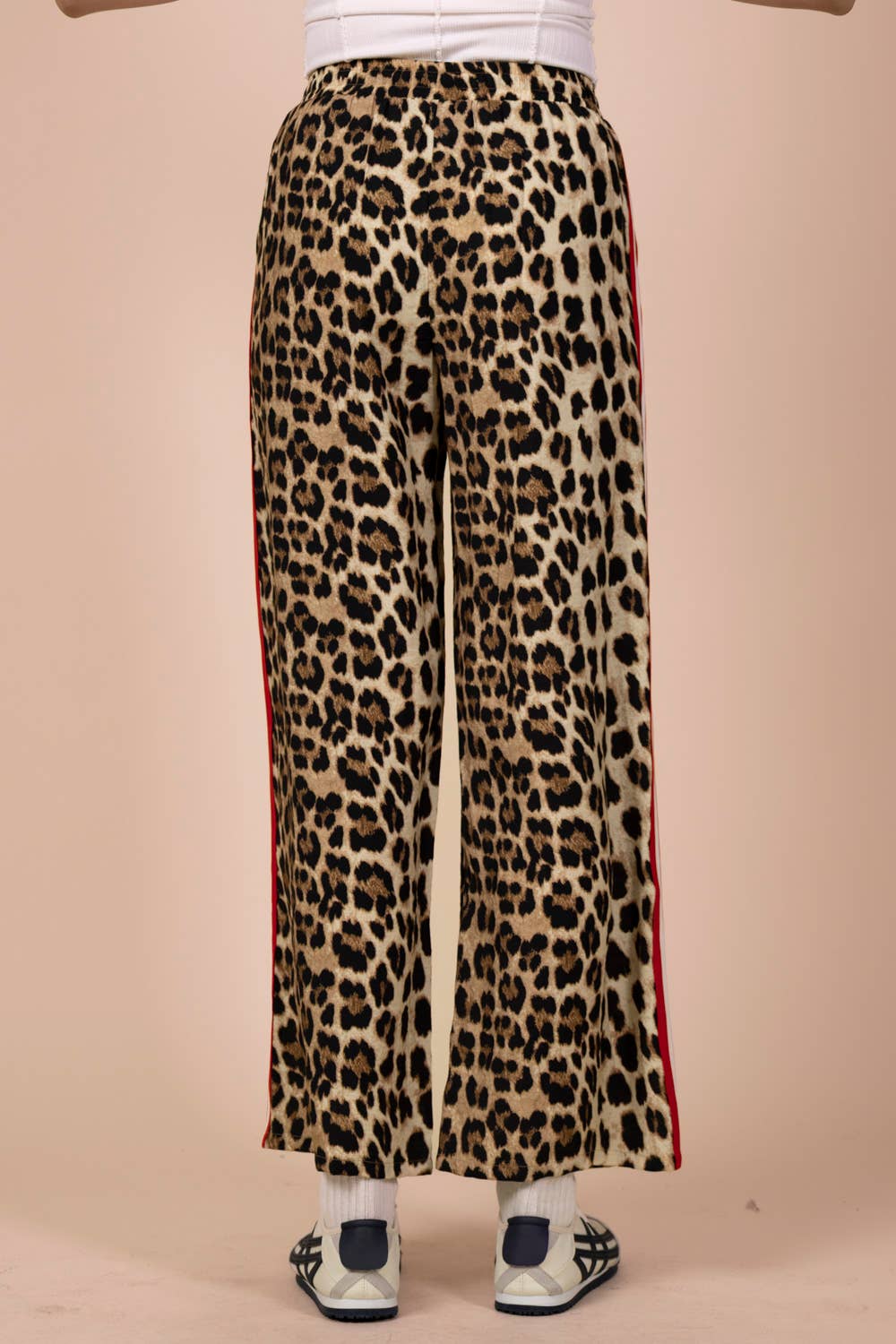 Side Stripe Leopard Pants