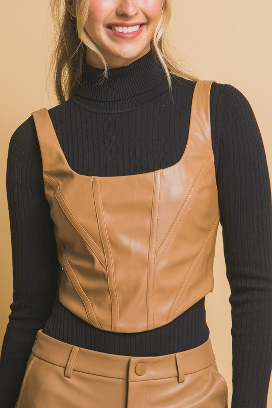 Camille Camel Corset Top