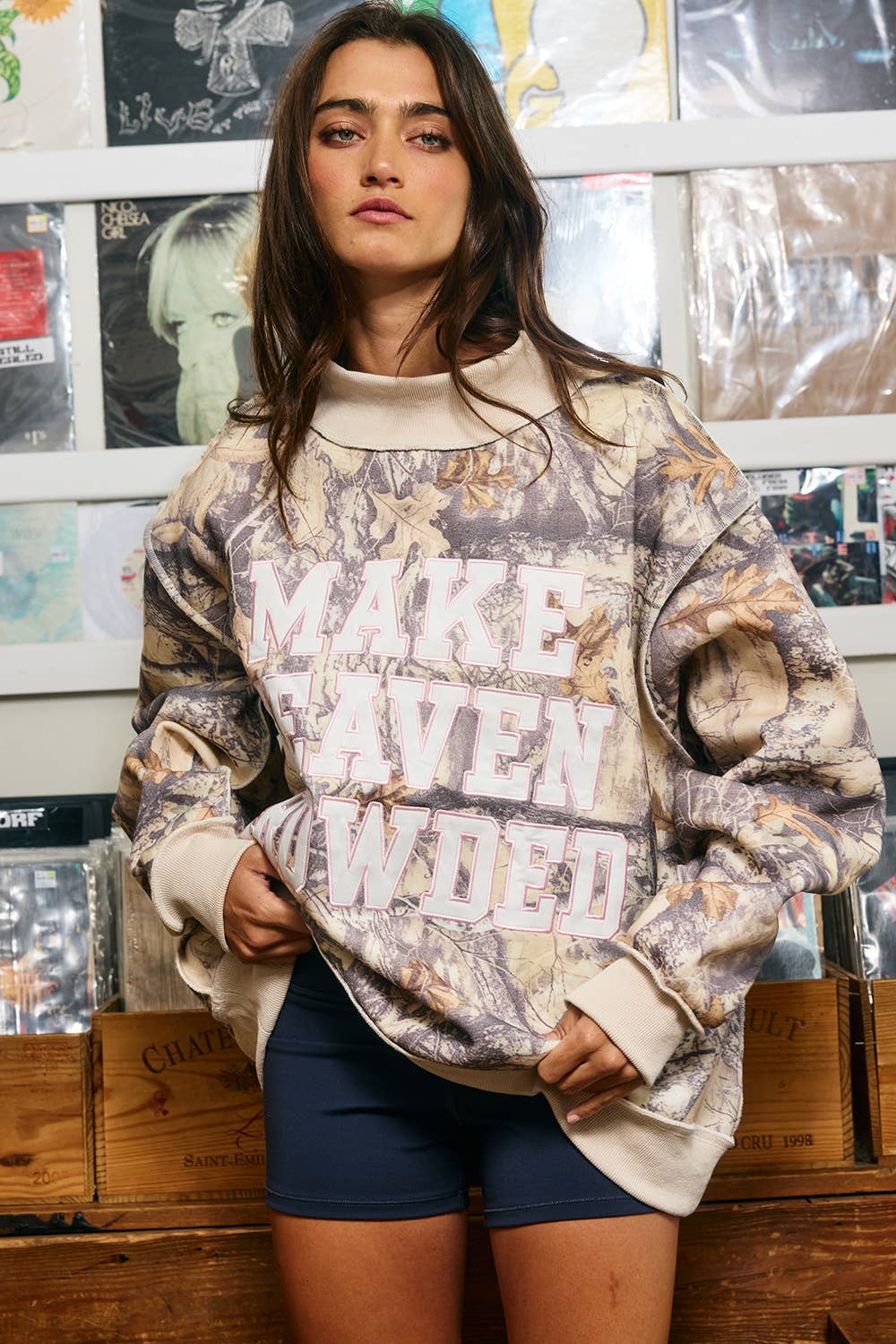 Make Heaven Crowded Mock-Neck Sweatshirt