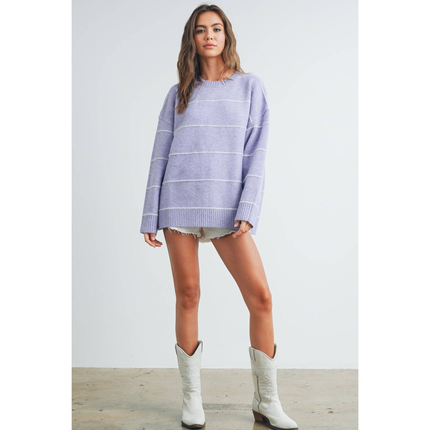 Lavender Striped Sweater