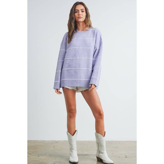 Lavender Striped Sweater
