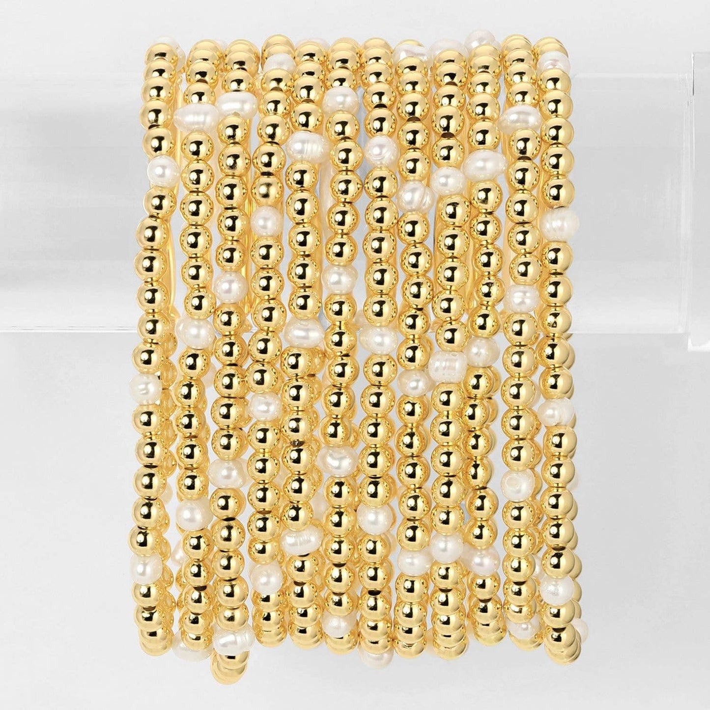 Bead & Pearl Stretch Bracelet