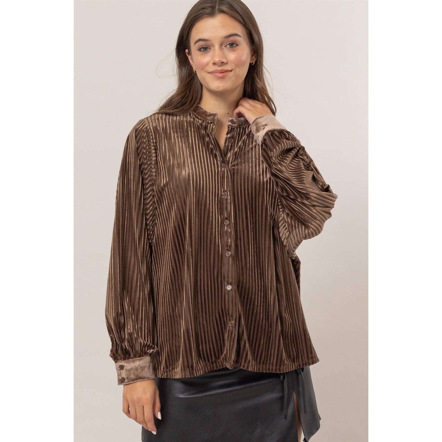 Velvet Striped Blouse