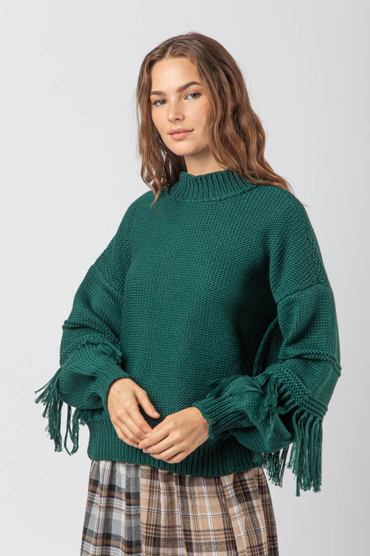Fringe Sleeve Cozy Sweater