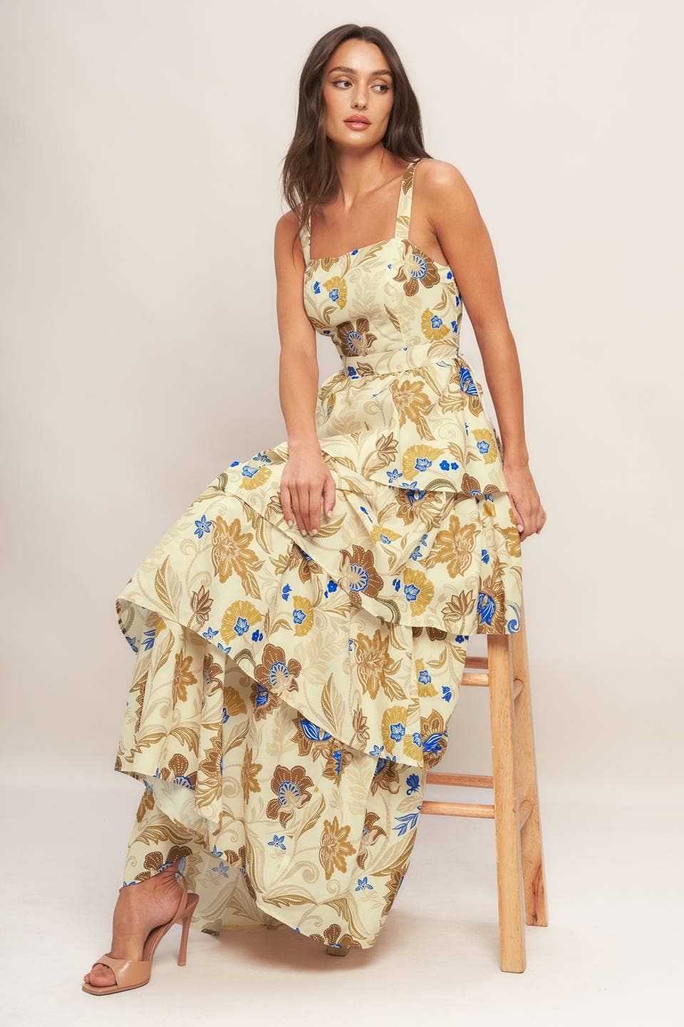 Tiered Tapestry Maxi Dress