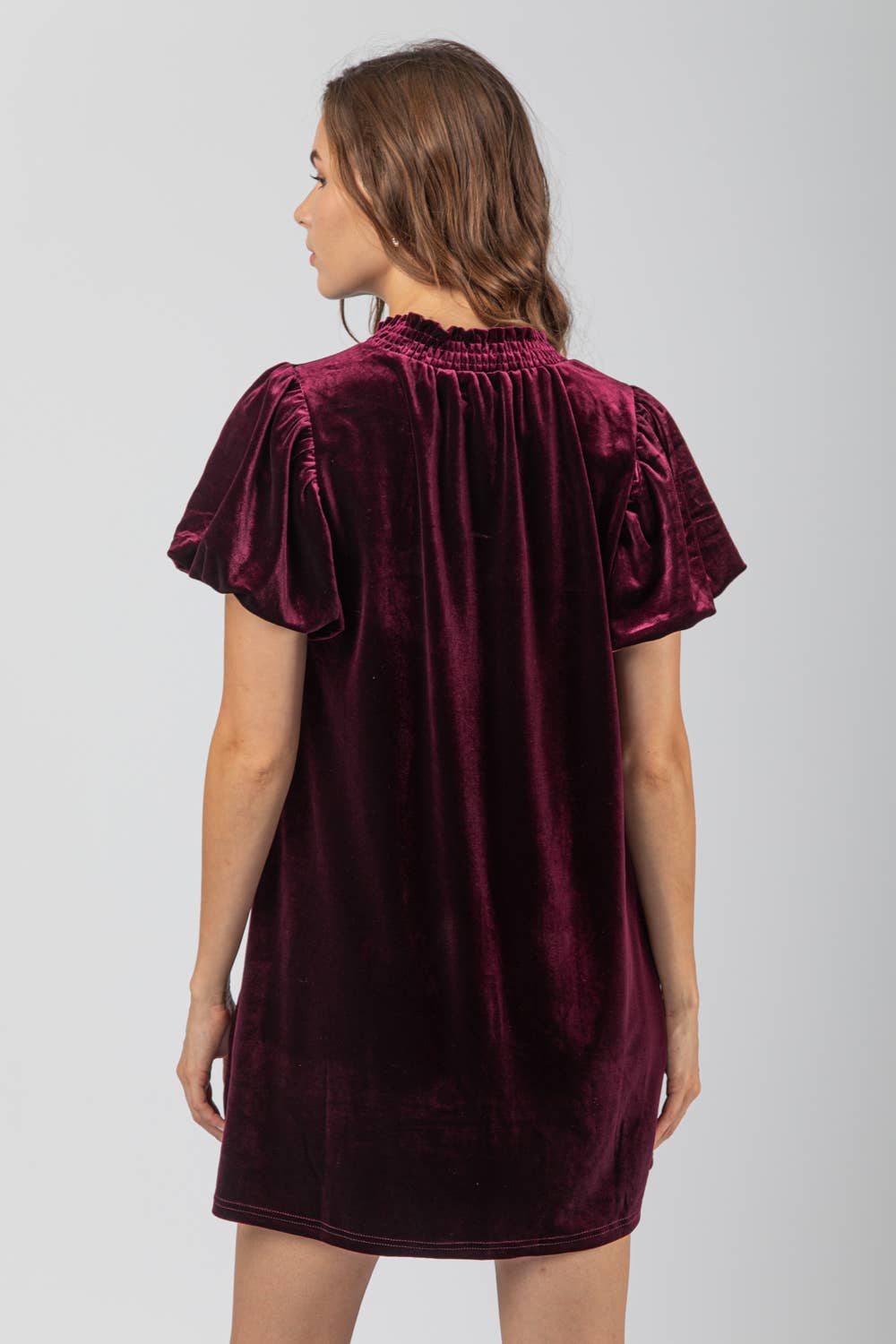 Wine Velvet Mini Dress