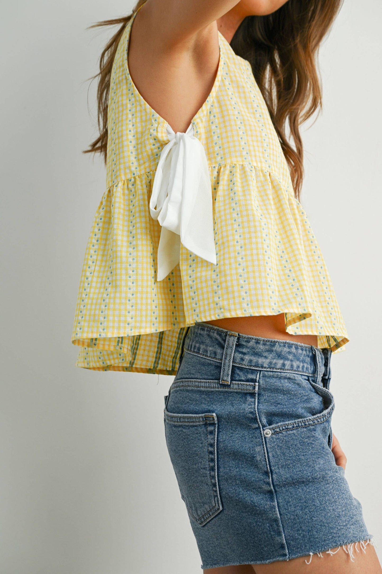 Yellow Lily Peplum Top