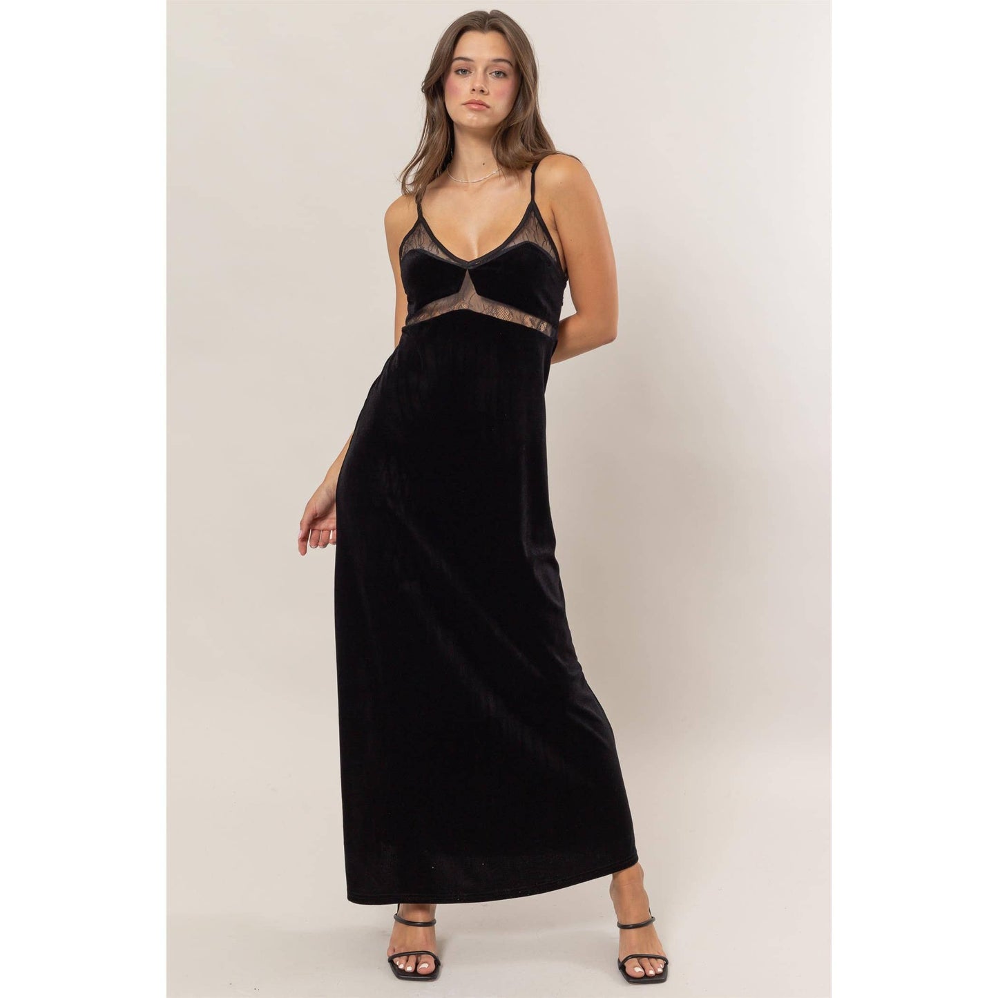 Black Velvet Maxi Dress