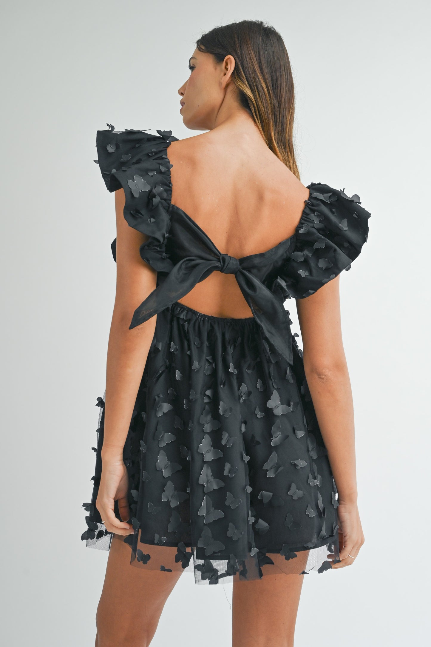 Midnight Butterfly Mini Dress