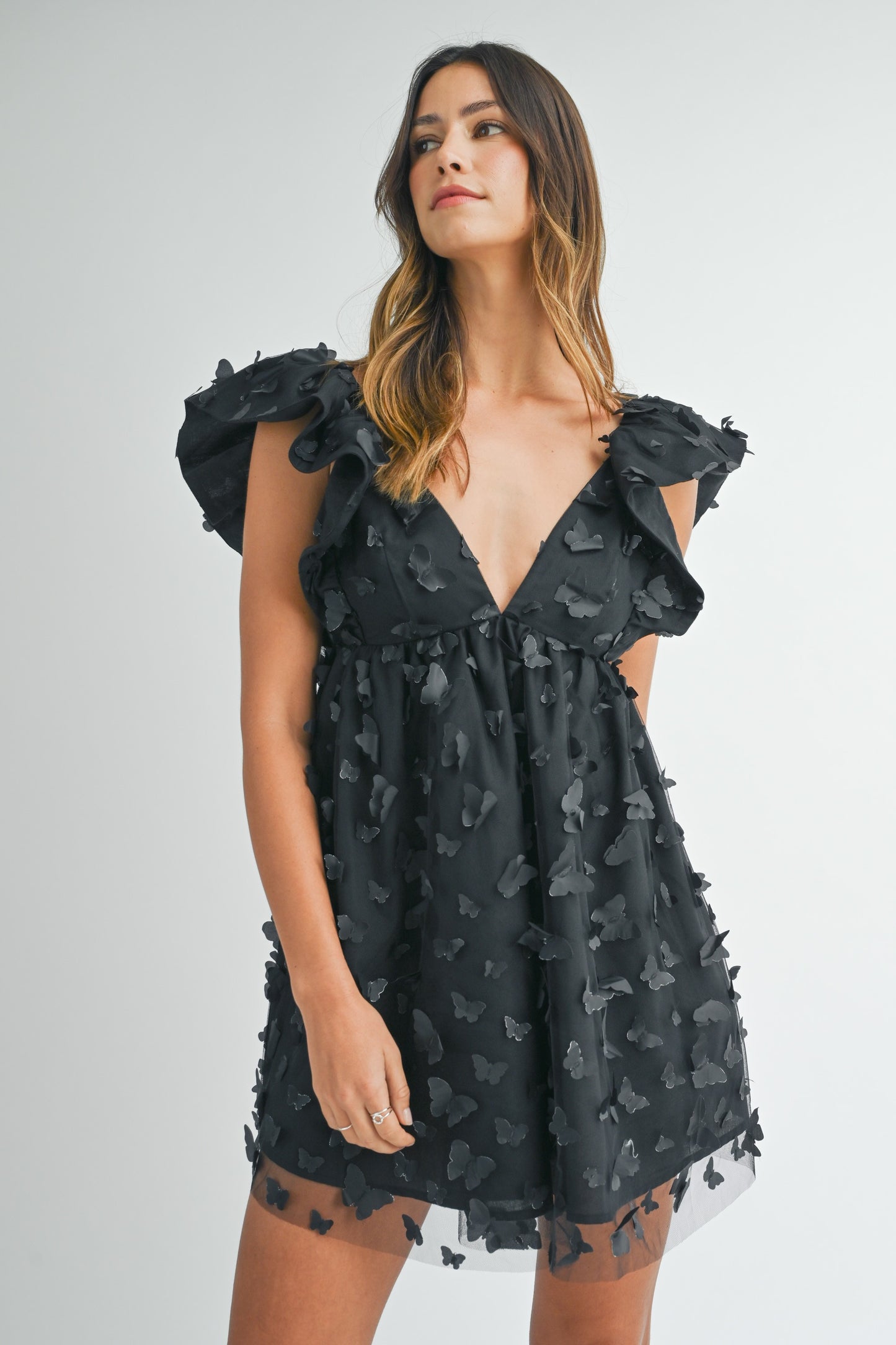 Midnight Butterfly Mini Dress