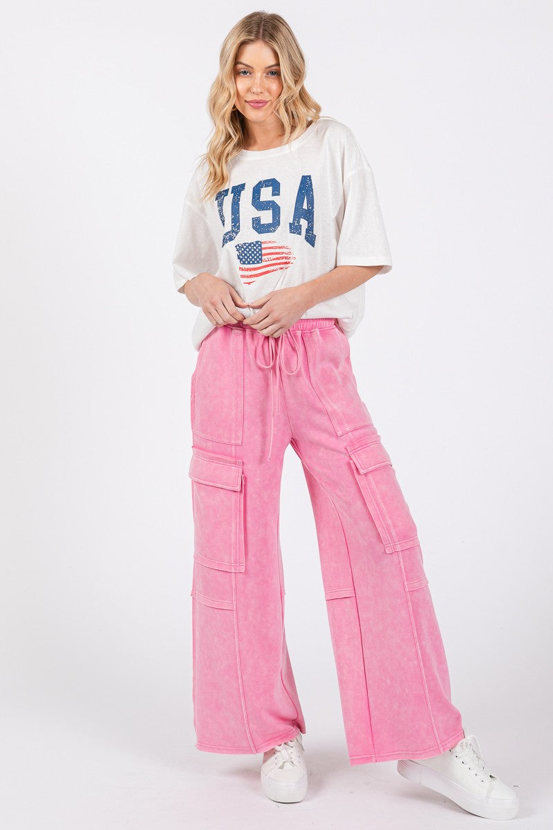 Bubblegum Cargo Sweat Pants