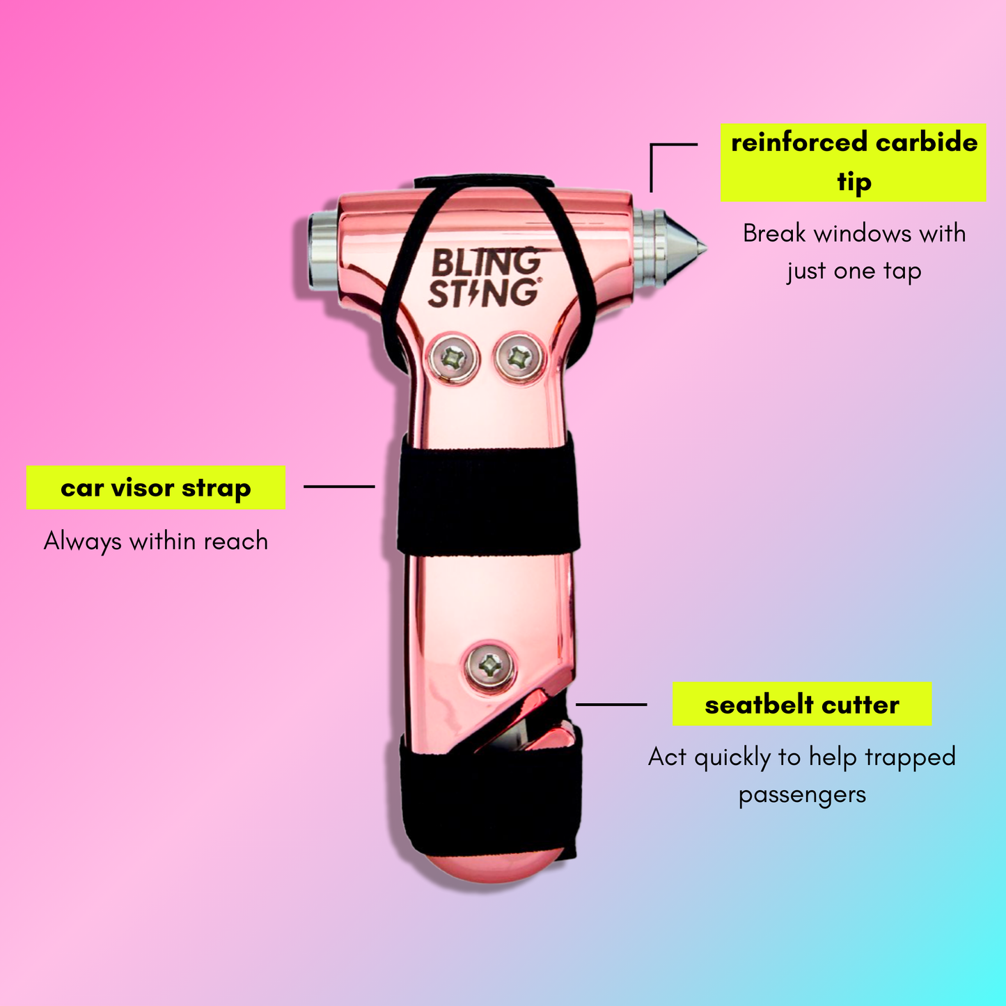 Emergency Escape Hammer | Blush Pink