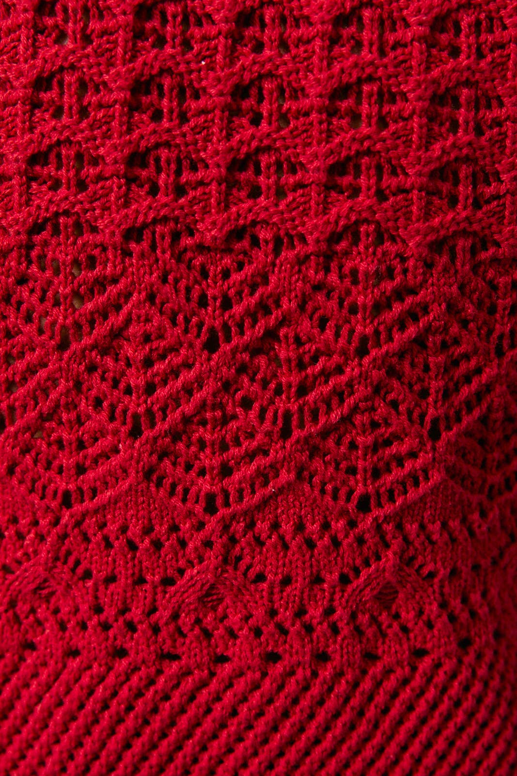 Red Crochet Knit Vest